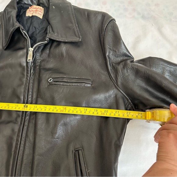 Vintage 1940’s Fidelity SPortswear Steerhide Leather black racer biker jacket - Picture 14 of 16